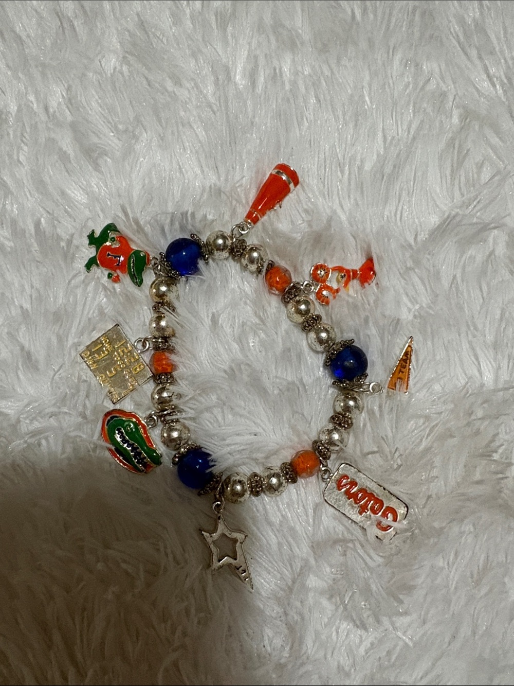 FLORIDA GATOR STRETCH CHARM BRACELET